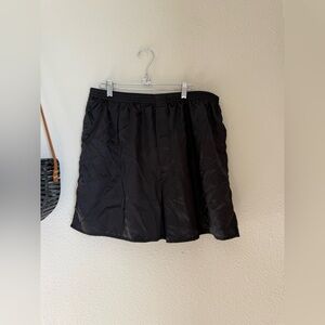Alexander Del Rossa Black Satin Shorts, Size 2XL